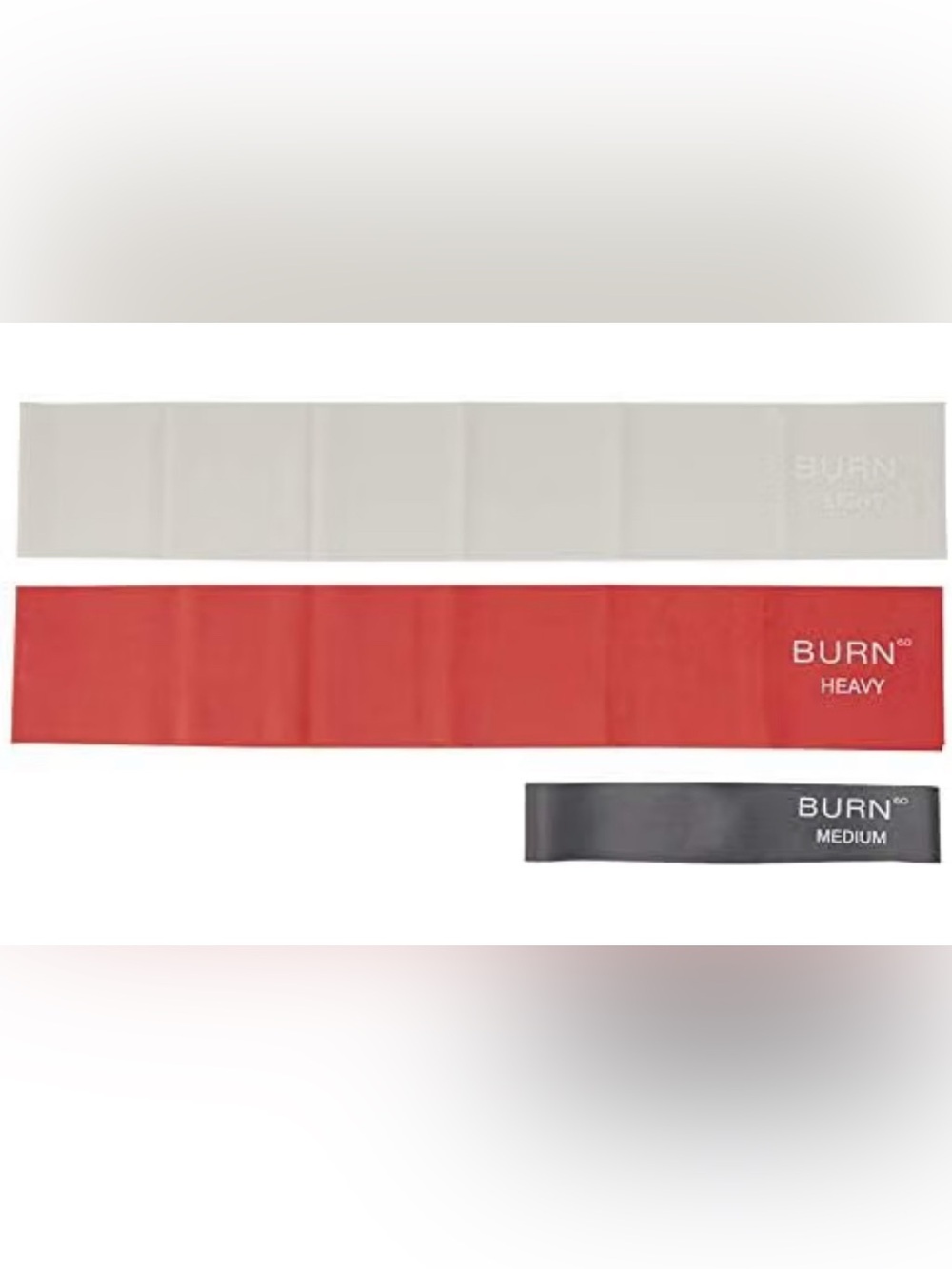 burn60 set of 3 resistance bands NEW NWT light medium heavy